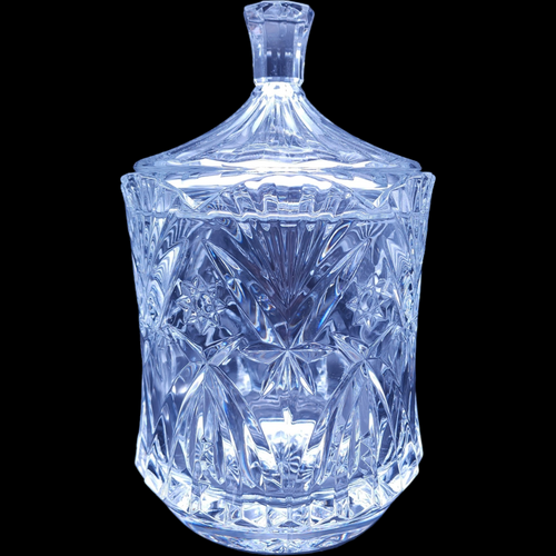 Cristal D'Arques-Durand Vincennes Biscuit Barrel & Lid Heavy Hand Blown 8Lb