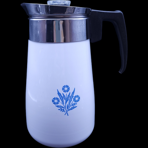 Pyrex Corning Ware Blue Cornflower Blue Coffee Pitcher 9 Cup