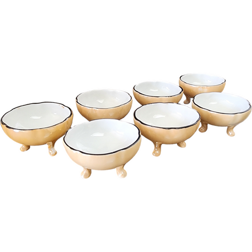Western Germany Tan Luster Finish Salt Cellars Lot of 7
