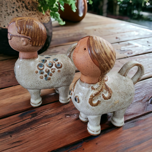 Lisa Larson Gustavsberg Pottery Style Boy and Girl Centaurs Figurine Japan