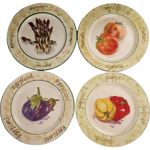 Baum Bros Fresco Mercado Collection Ceramic Plate Set of 4