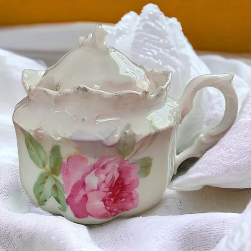 Victorian Hand Painted Porcelain Mustard Pot Western Germany