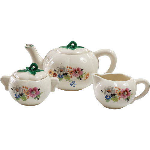 Princess Empcraft Florals Rim Green Trim Porcelain Tea Set Service