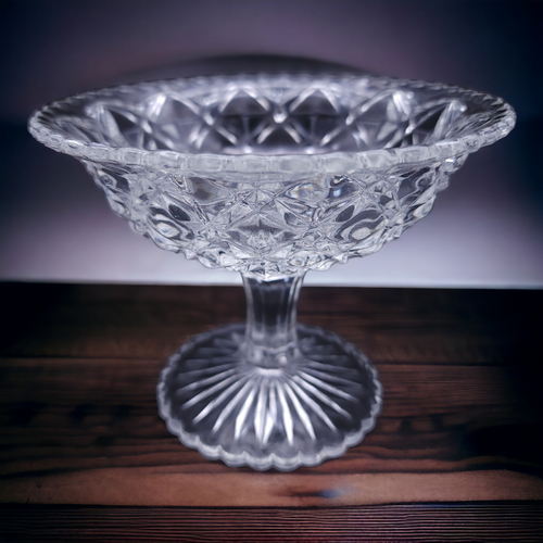 Imperial Glass-Ohio Diamond Block Clear Open Jam Jelly Dish