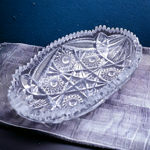 Imperial Glass Ohio Nucut Oval Relish Serving Dish