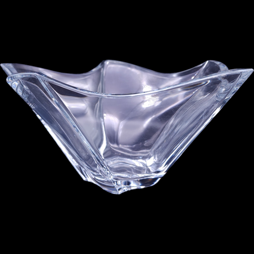 Mikasa Pacific Wave Heavy Large Lead Crystal Five Sided Scalloped Rim Serving Bowl