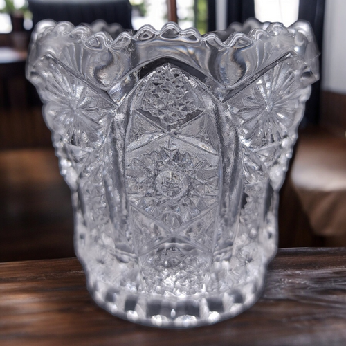Imperial Glass-Ohio Nucut Daisy and Button Clear Design Toothpick Holder
