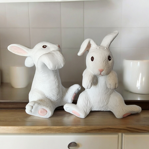 Ceramic Rabbit Bunny Salt And Pepper Shakers