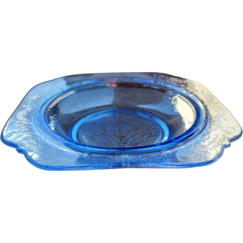 Indiana Glass Recollection Blue Round Butter Dish No Lid