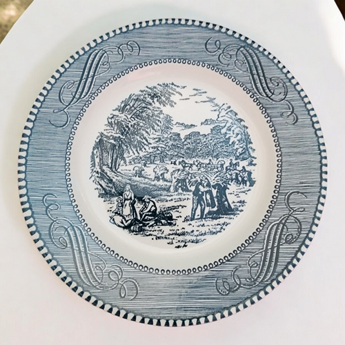 6" Royal USA Currier and Ives Blue Bread & Butter Plate