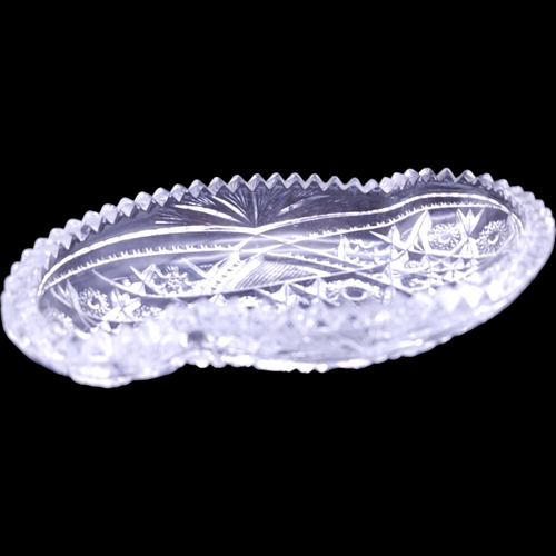 McKee Fentec Clear Pressed Glass Star & Arch Design Olive Dish