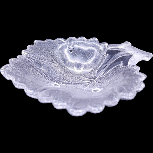 5" Gillinder Maple Leaf 3 Toed Sauce Dish