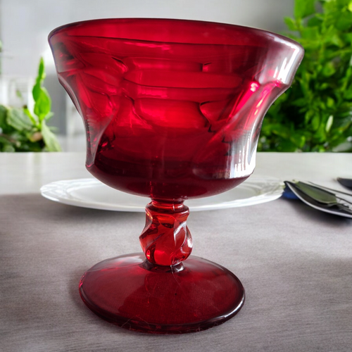 Fostoria Jamestown Ruby Red Heavy Pressed Champagne/Tall Sherbet Glass