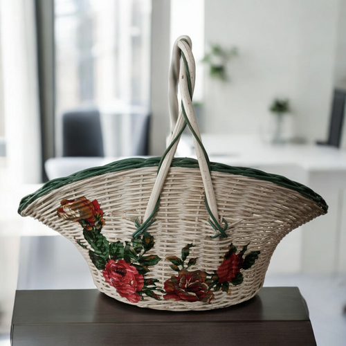 Wicker Rattan Farmhouse Home Decor Storage Primitive Basket