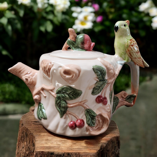 CBK Ltd Large Ceramic Figural Teapot with Cockatoo on Handle