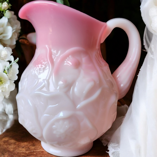 Fenton Rosalene Pink Water Lily 36 Oz Pitcher