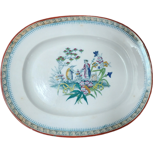 Edge Malkin & Co Chang White Chinoiserie Platter Serving Tray