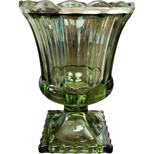 Hazel-Atlas Eldorado Avocado Green Footed Vase
