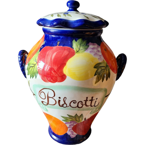 Nonni's Biscotti Ceramic with Fruit Canister Cookie Jar