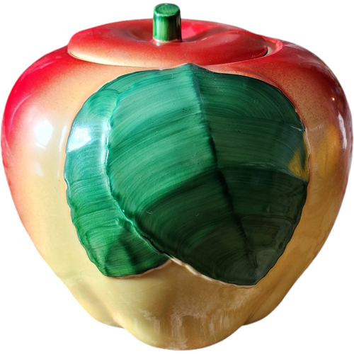 Hull Pottery Blushing Apple Shape Cookie Jar Farmhouse Decor