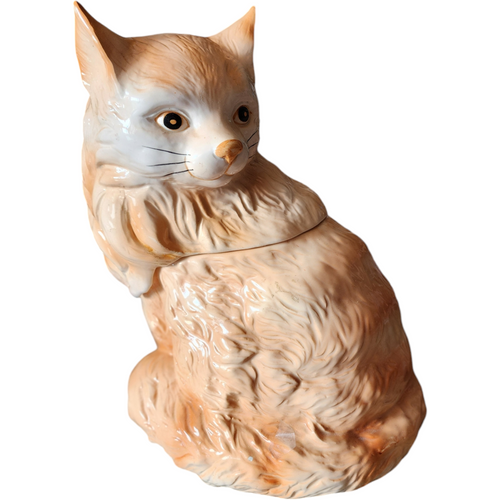 AMC Earthenware Cat Kitten Cookie Jar with Light Activated Sound