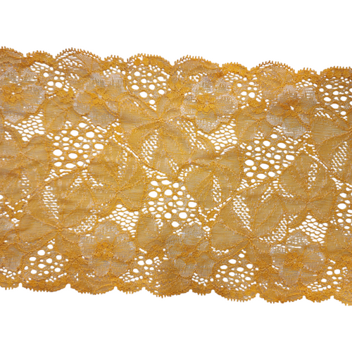 Vintage Yellow Floral Lace Trim - 6 Inches Wide Buy the Piece 3-1/8 Yards