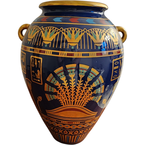 Franklin Mint Golden Vase of Bast by Roushdy Iskander Garas 24K Gold Porcelain, Japan