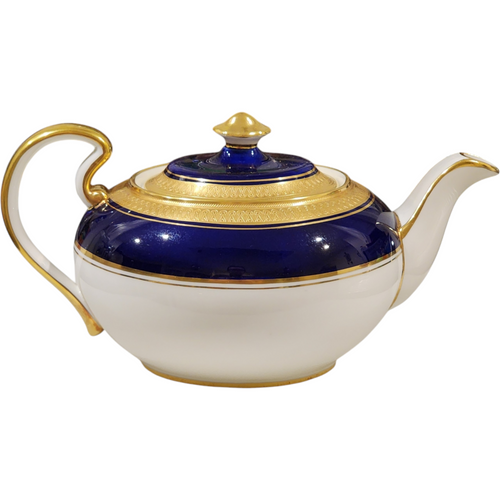 Aynsley Cobalt Blue & Gold Gilt Fine Bone China Teapot Vintage England Tea Set Collectible