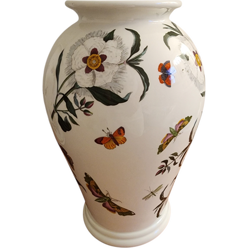 Portmeirion Botanic Garden Vase  circa 1818 Design 1972 Mark Vintage Floral Butterfly Ceramic