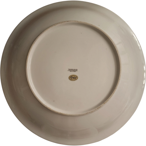 Vintage Andrea by Sadek 15.5" Famille Rose Charger Plate Large Hand Painted Porcelain with Birds & Flowers