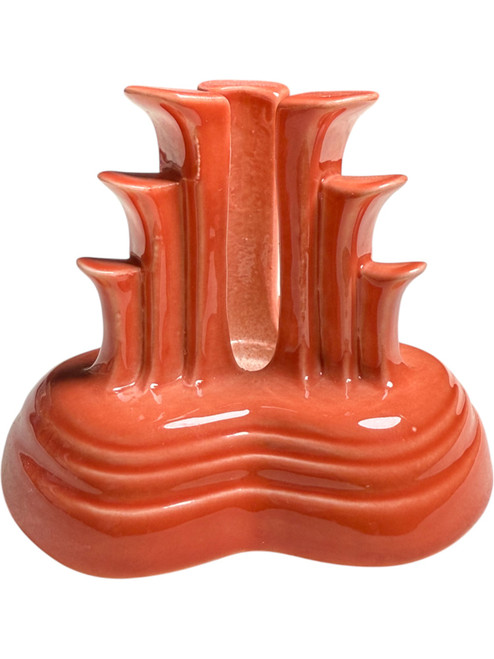 Homer Laughlin Fiesta Persimmon Pyramid Candle Holder Candlestick