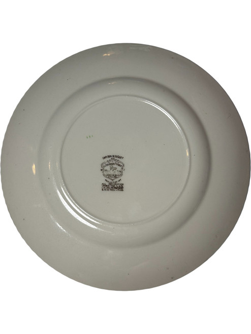 Vintage Furnivals Garden Bouquet Plate – English Ironstone China – Multicolor Floral Transferware, Made in Englan