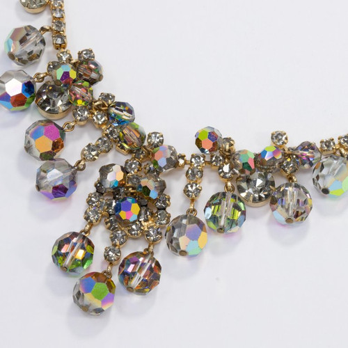 Juliana D&E Black Diamond Iridescent Dangling Crystal Cluster Parure