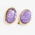 Trifari Golden Clip on Earrings with Moonglow Amethyst Cabochons, 1980s