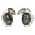 Juliana D&E Silver Clip On Fashion Earrings with Smoky Gray and Clear Crystal, Mid 1900s