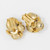 Gold and Pave Crystal Ball Chunky Retro Clip on Earrings, Mid 1900s