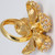 Oscar de la Renta Gold Poppy Flower Cocktail Statement Ring  Contemporary