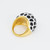 Kenneth Jay Lane Gold Black and White Enamel Dome Cocktail Ring, Modern