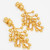 Oscar de la Renta Golden Mimosa Flower Drop Clip on Earrings, Contemporary