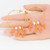 Oscar de la Renta Gold Coral and Pearl Dangle Hoop Earrings, Contemporary