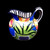 Pefi Costa Rica Pottery Colorful Fruit Pattern Creamer