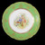 Ambrosius Lamm Dresden Green Rim Dinner Plates with Different Scenes Set of 6