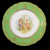 Ambrosius Lamm Dresden Green Rim Dinner Plates with Different Scenes Set of 6