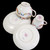 Minton Older Globe Backstamp Floral Swags Teacup & Saucer and Demitasse Cup & Saucer Set