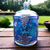 Colony Harvest Blue Carnival Grapes And Leaves Small Canister & Lid
