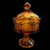 Fostoria Coin Glass Amber Wedding Bowl with Lid