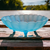 Indiana Glass Garland Teal Frosted Glass Centerpiece Bowl