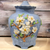 Antique Large Barbotine Majolica French Jar with Lid Vase
