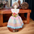 Nora Dominican Republic Faceless Doll Wood Base Polymer Clay Figurine