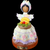 Nora Dominican Republic Faceless Doll Holding Basket of Fruit Wood Base Polymer Clay Figurine